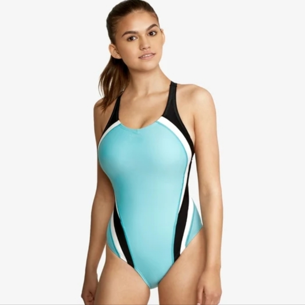 NWT Speedo Women's Quantum Fusion Splice One Piece Swimsuit 10